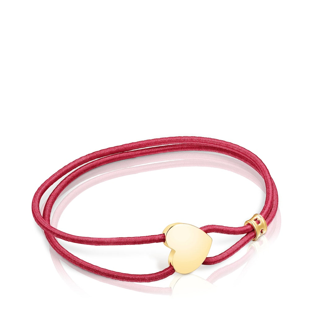 Pulsera Red Elástica Sweet Dolls con corazón de plata vermeil