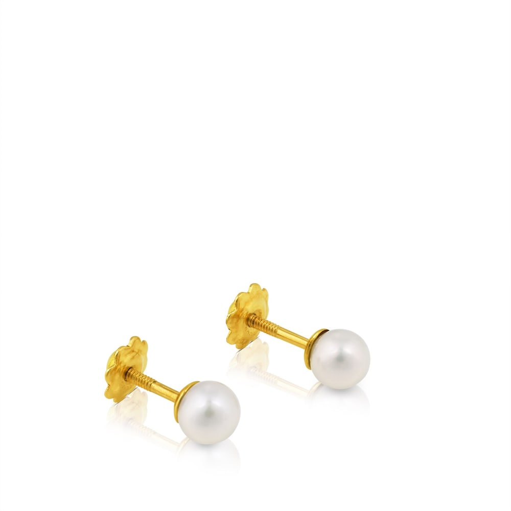 Gold Baby   earrings with pearls |