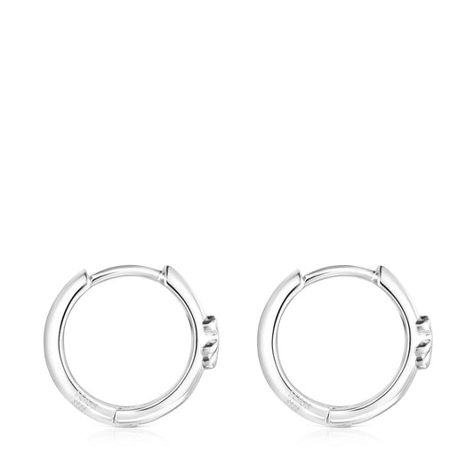 Silver   Basics Hoop earrings with bear |