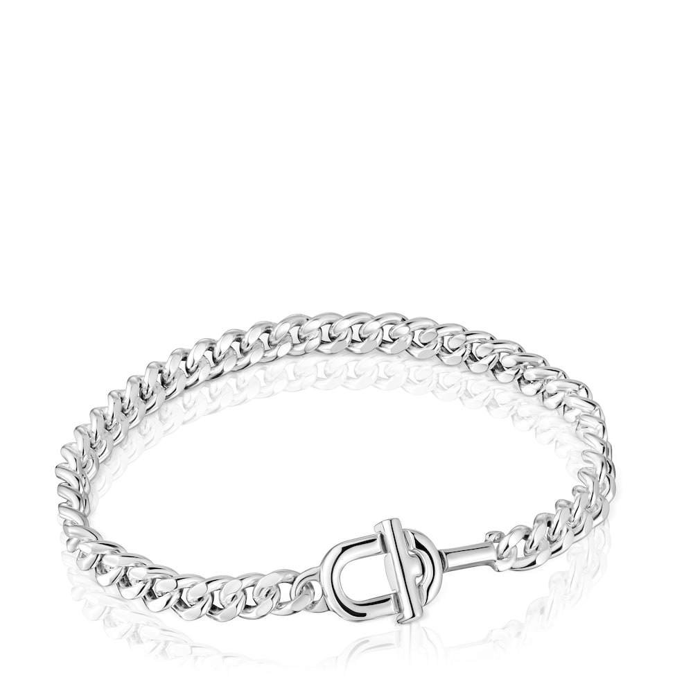 Pulsera de cadena grande MANIFESTO en plata |