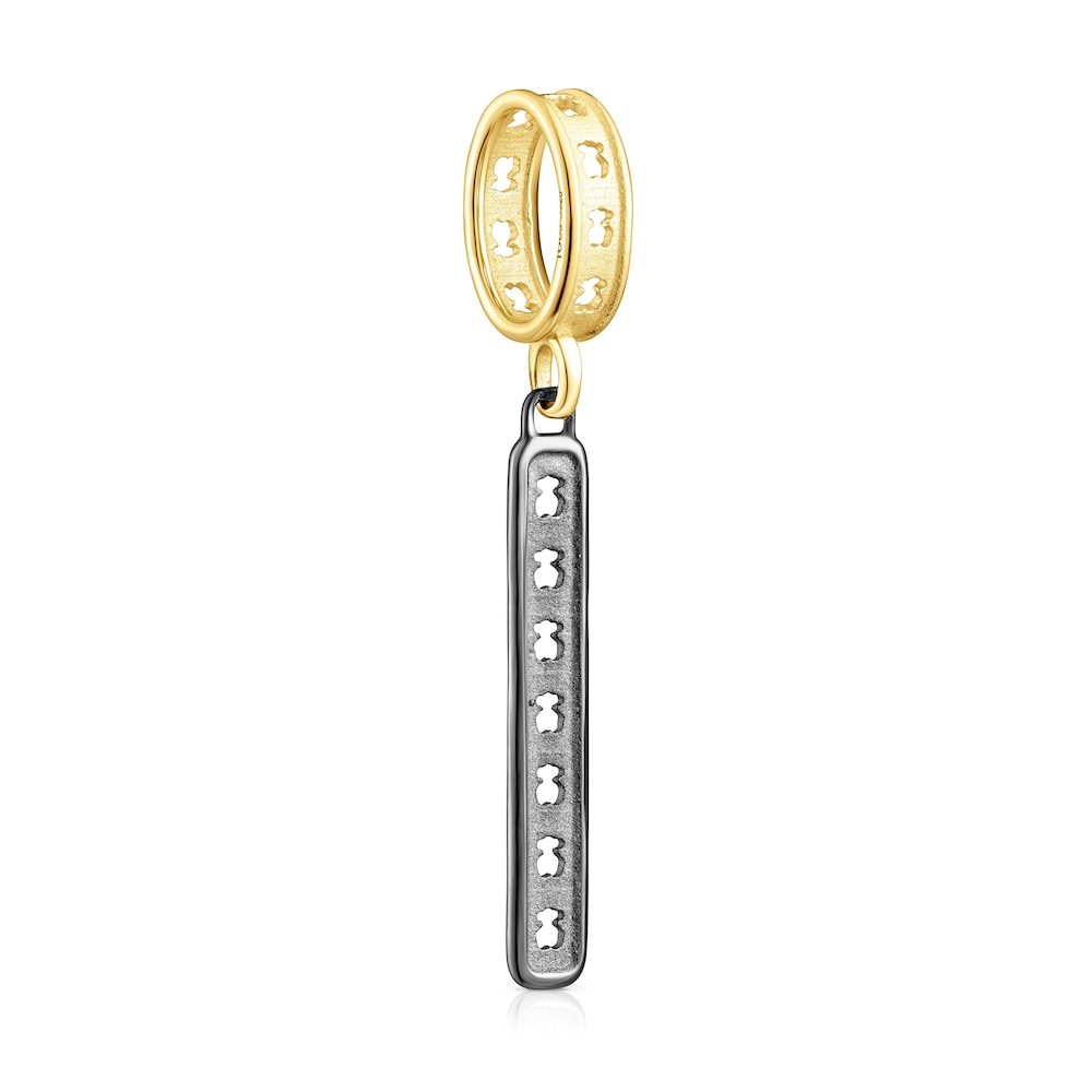 Two-tone  Bear Row pendant with bear silhouettes