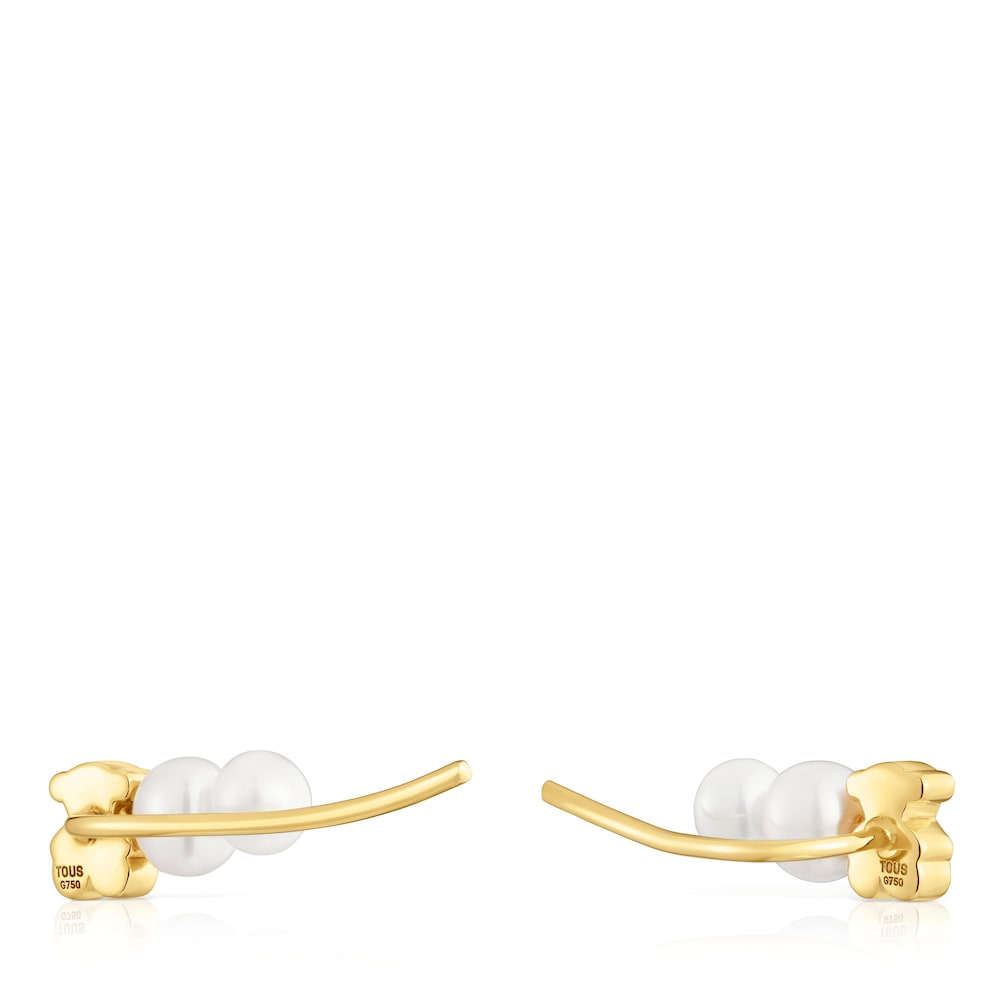 Gold bear climber Earring with cultured pearls Sweet Dolls |