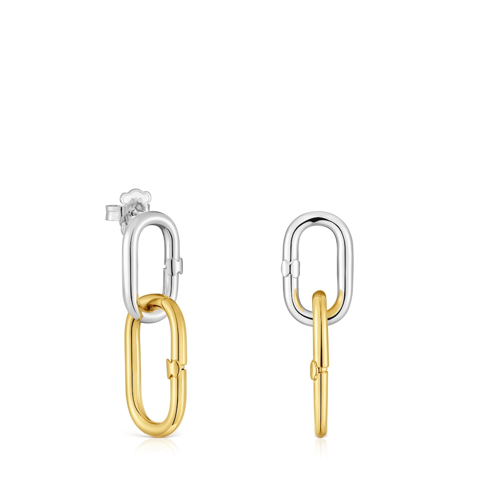 Long two-tone Earrings Hold Oval |