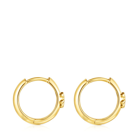 Silver vermeil   Basics Hoop earrings with bear |