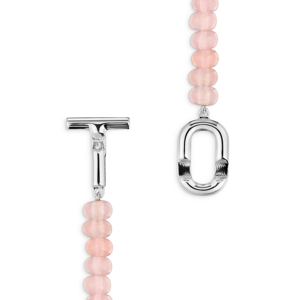 Pulsera de plata con calcedonia rosa tratada MANIFESTO