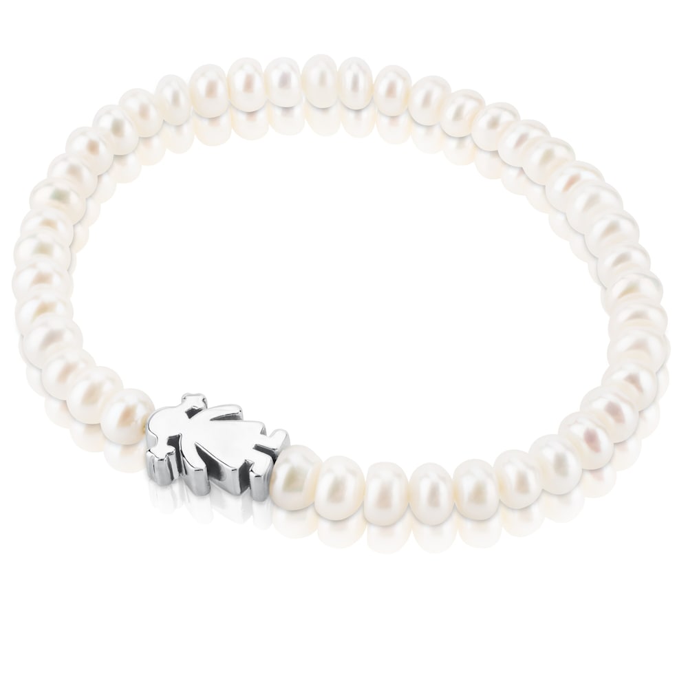 Pulsera de perlas dulces para niña con plata |