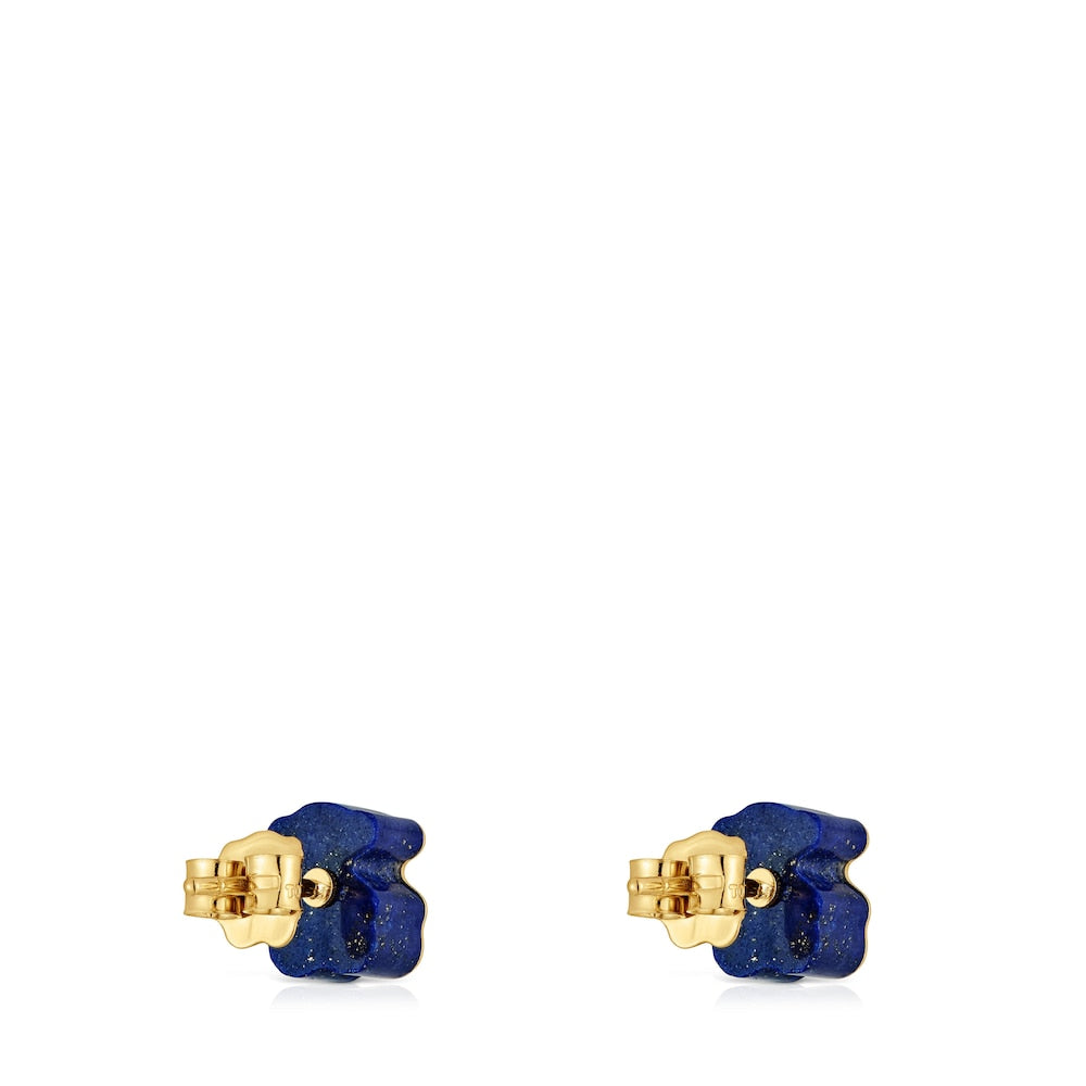 Gold bear Earrings with lapis lazuli 1950 |