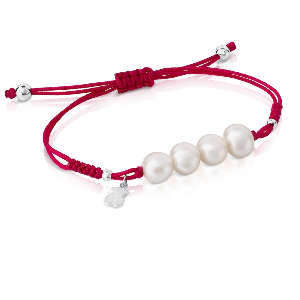 Pulsera de perlas de plata con perlas |