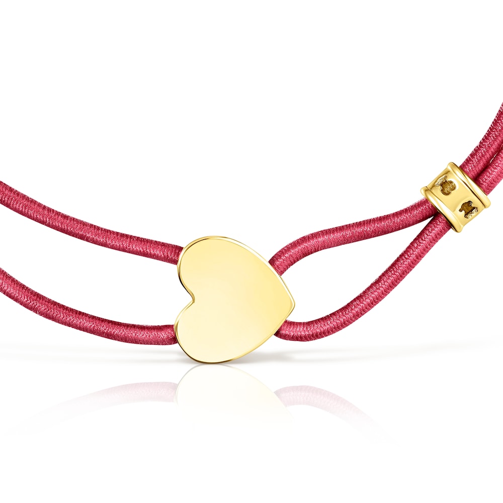 Pulsera Red Elástica Sweet Dolls con corazón de plata vermeil