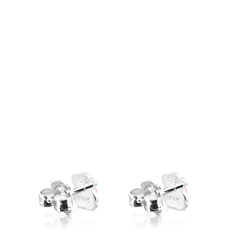 Silver   Color Earrings with rose Quartz |