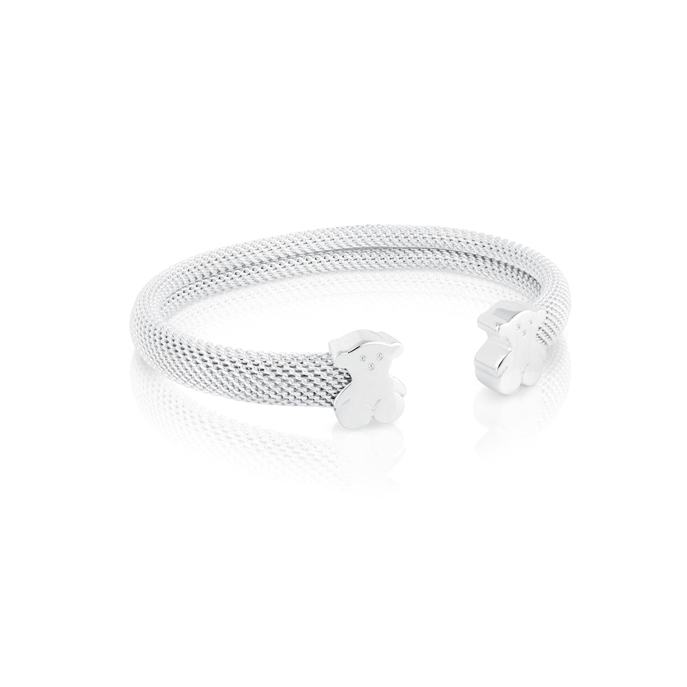 Pulsera de plata Malla motivos oso 0,7x0,4cm