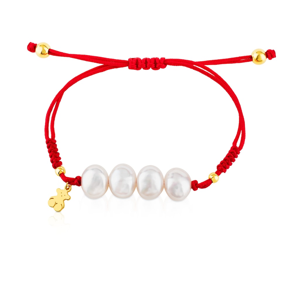 Pulsera Nudos de Plata Vermeil con perlas