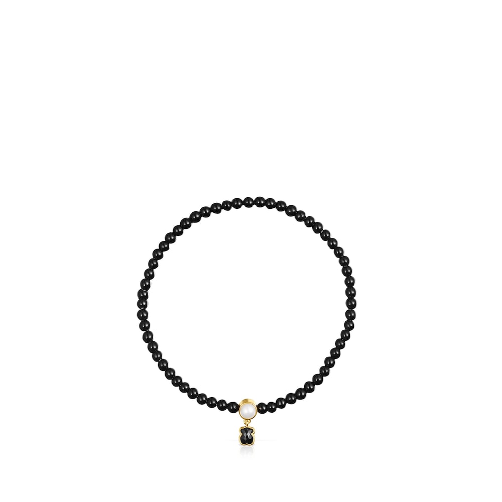 Pulsera Glory de ónix y plata vermeil con perla