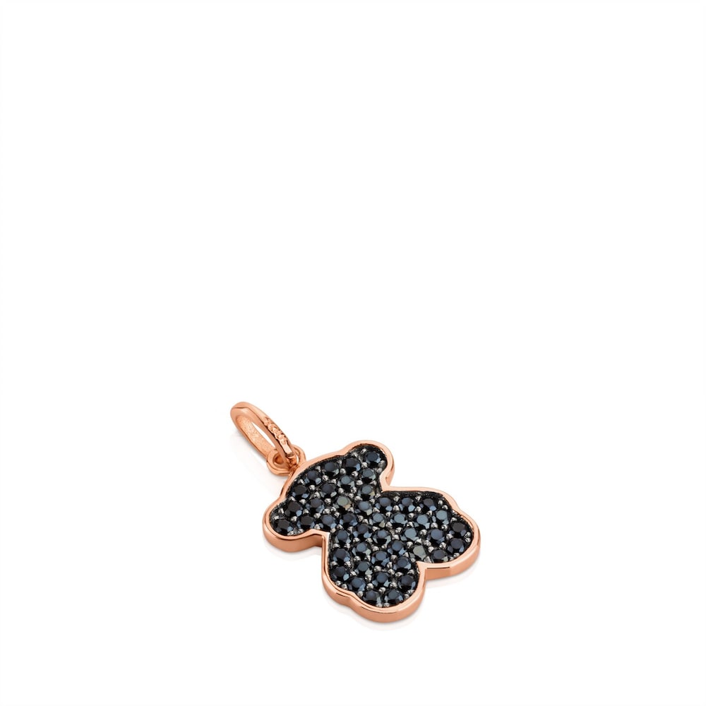 Rose Vermeil Silver   Motif Pendant with Spinel and Bear motif |