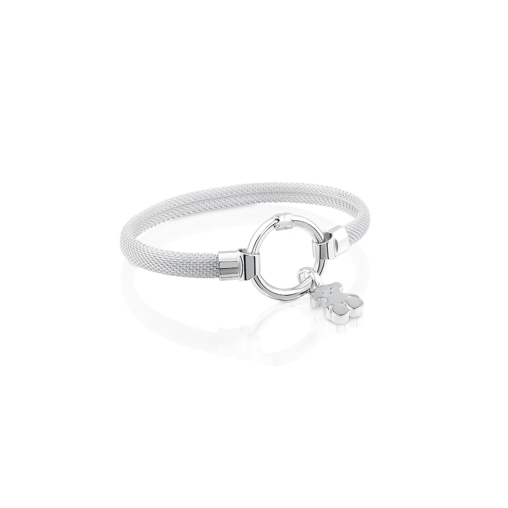 Pulsera de sujeción media plateada
