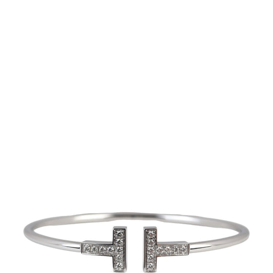 Tiffany & Co T Wire 18k White Bracelet