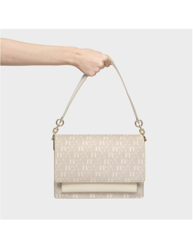 Audree beige medium shoulder bag   Buckles Silhouette