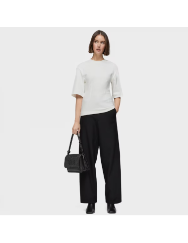 Bolso de hombro Audree Rafia negro mediano